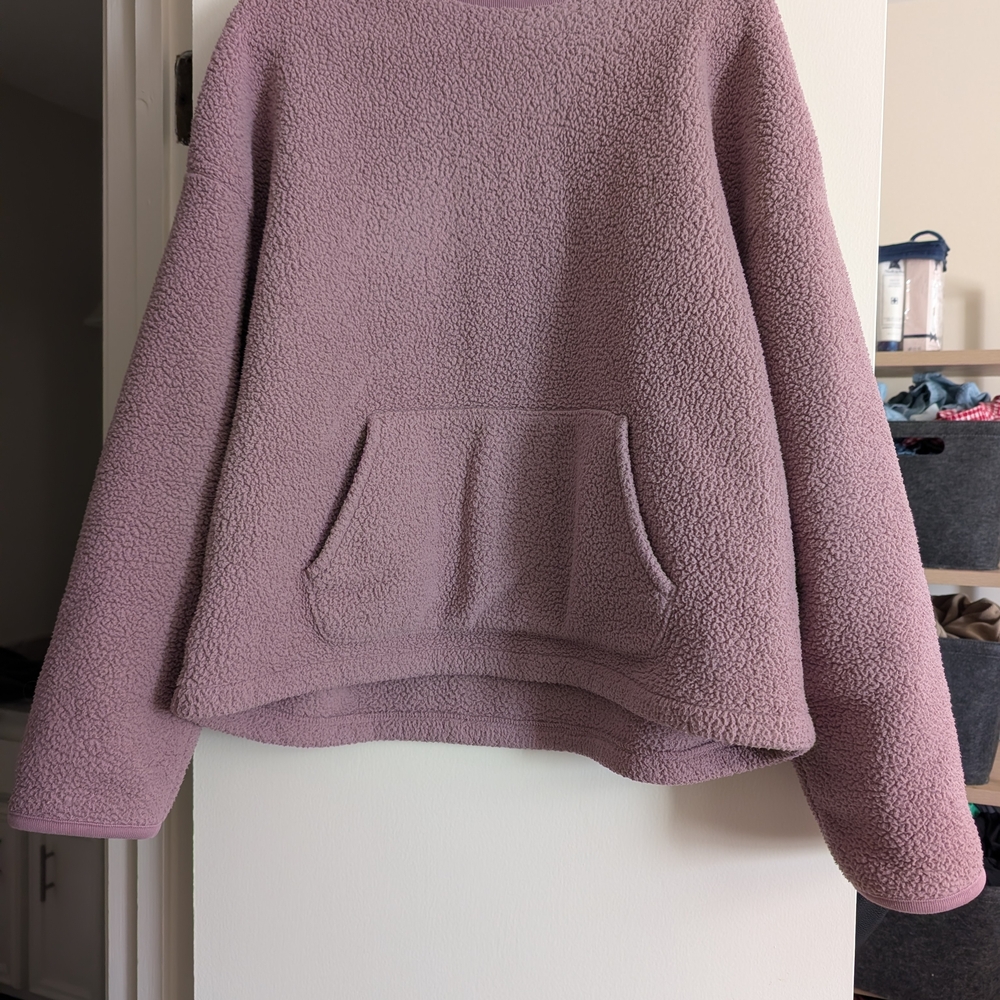 GAP Mauve Textured Fleece Pullover